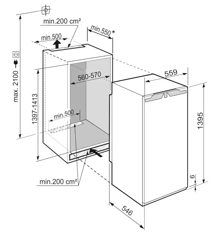 Встраиваемый однокамерный холодильник Liebherr IRBd 4551-22 001